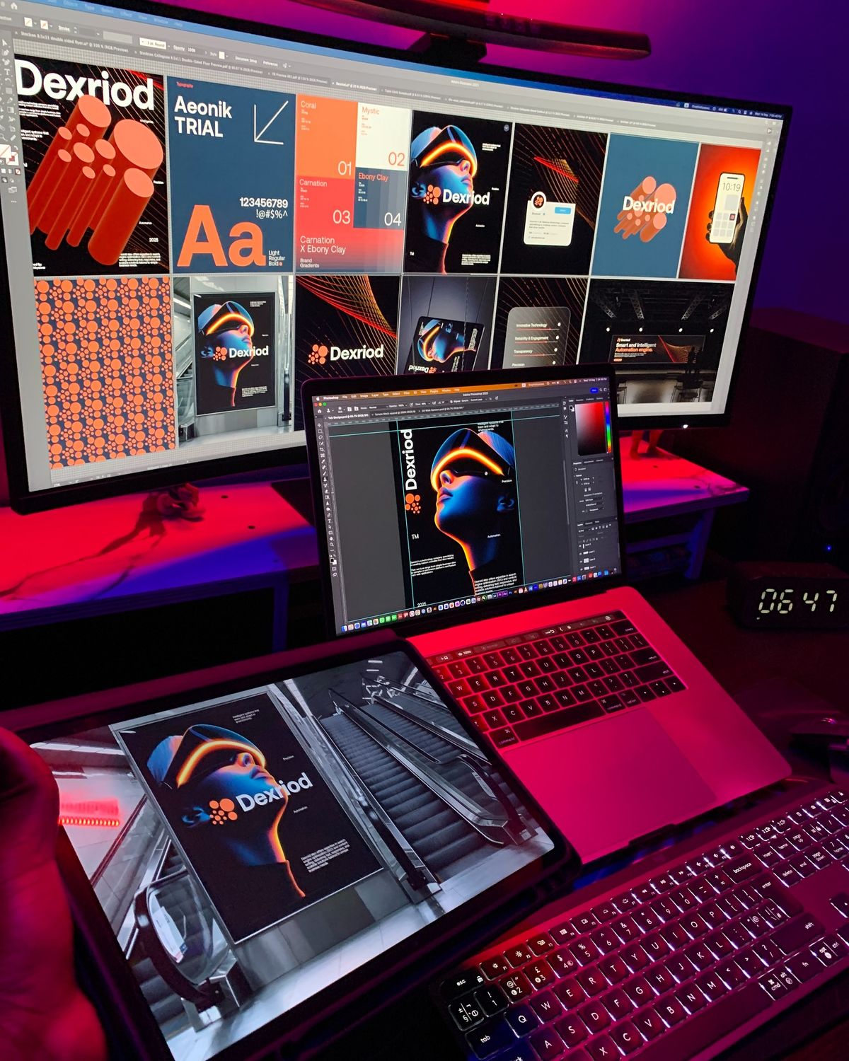 Graphic Designing course — design tools and colorful creative workspace